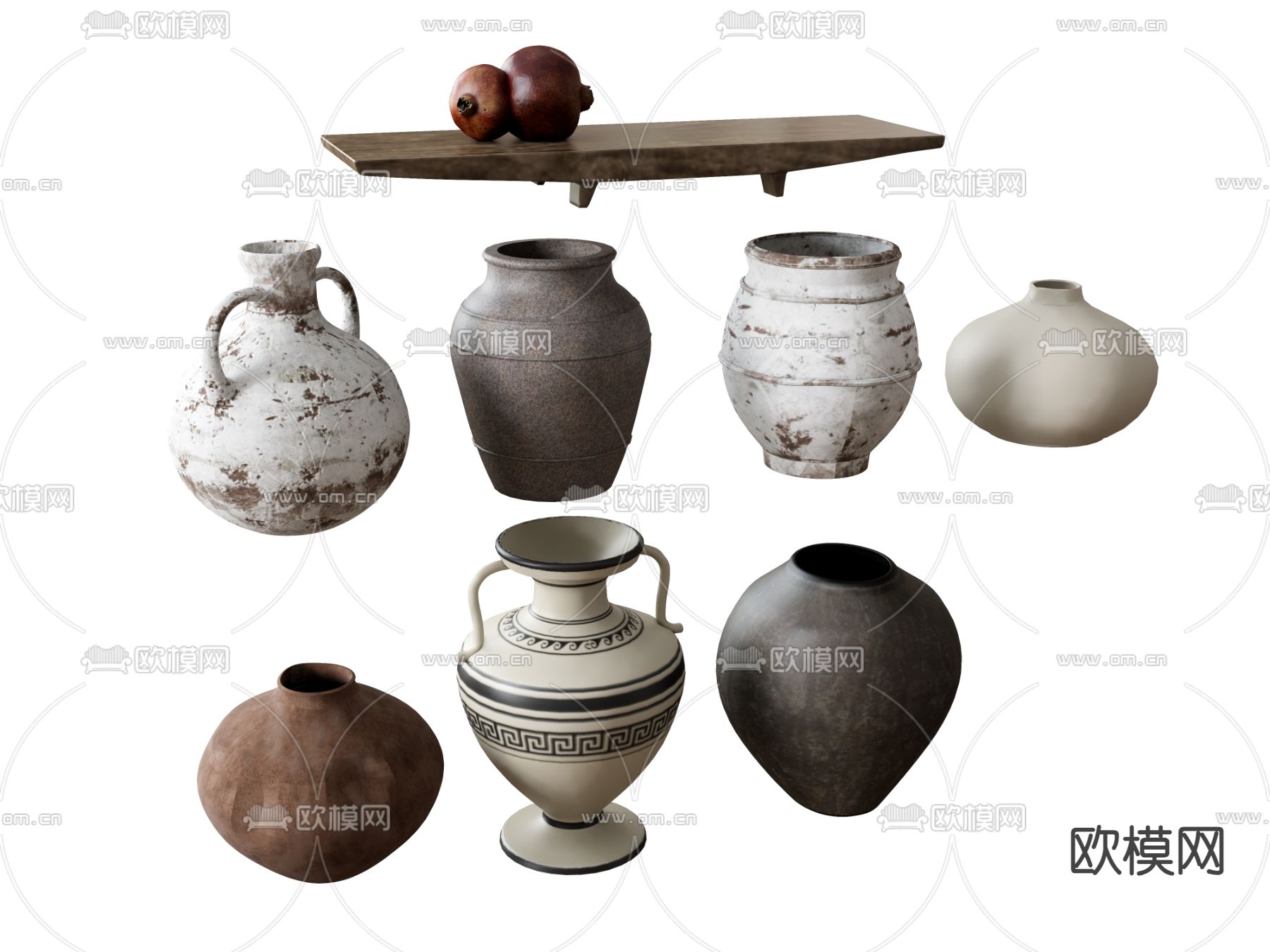 侘寂风土陶罐子 陶罐su模型下载（渲染图2）