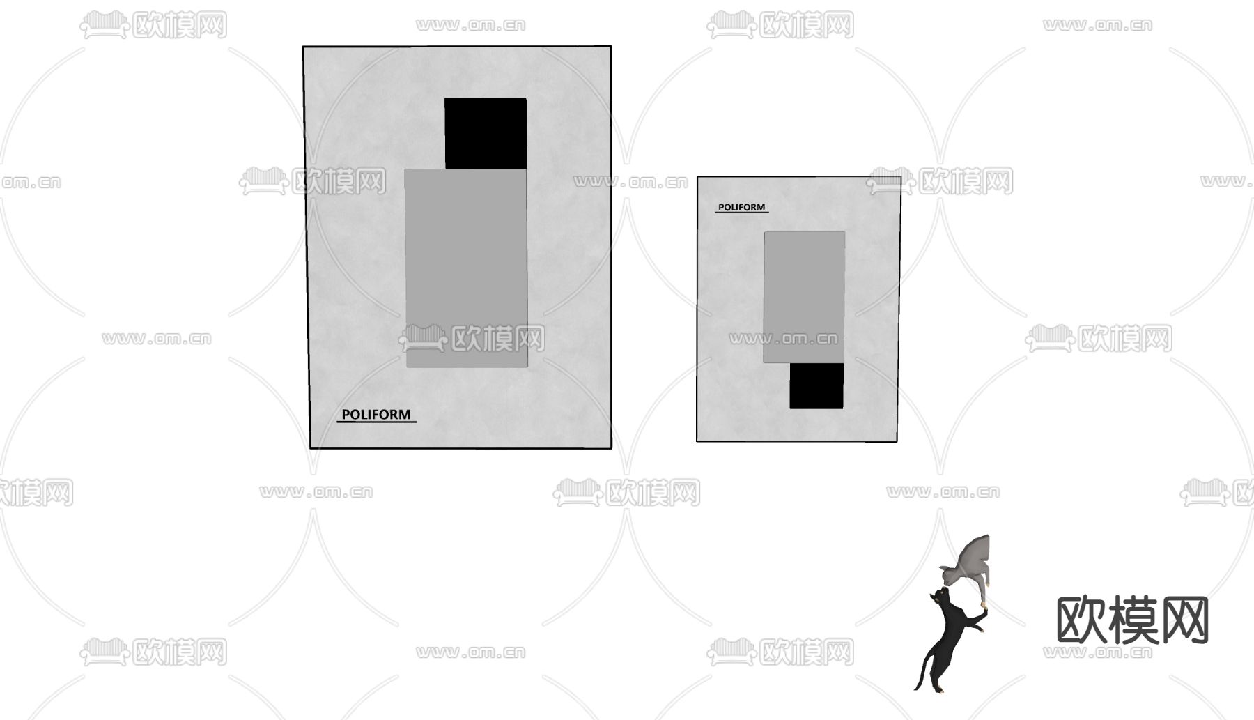 poliform 立体墙饰su模型下载（渲染图1）