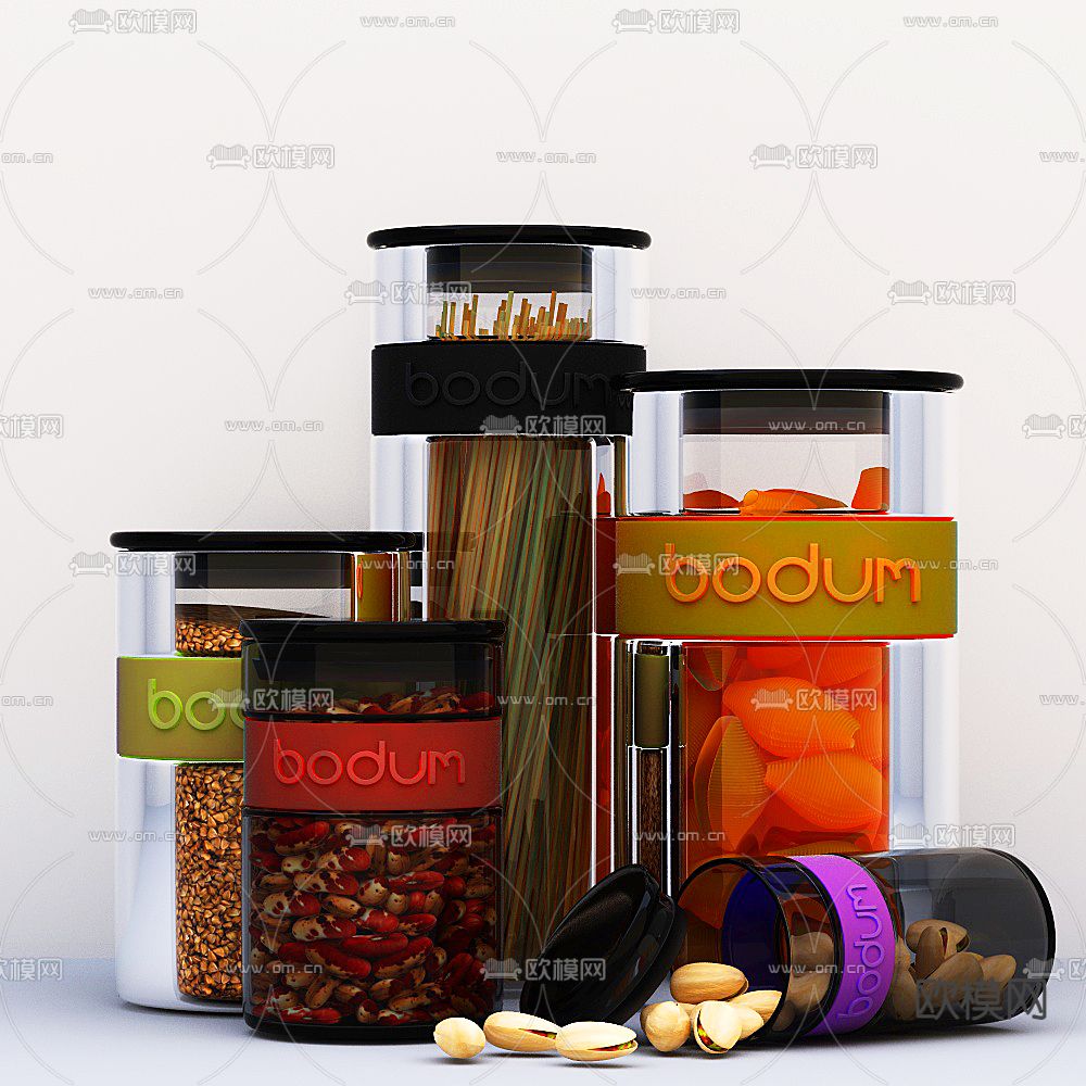 调味瓶 玻璃器皿 食品免费3d模型下载