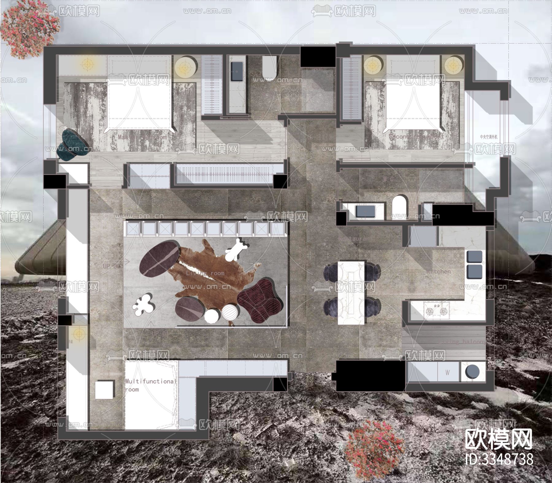 室内家装CAD施工图下载（渲染图9）