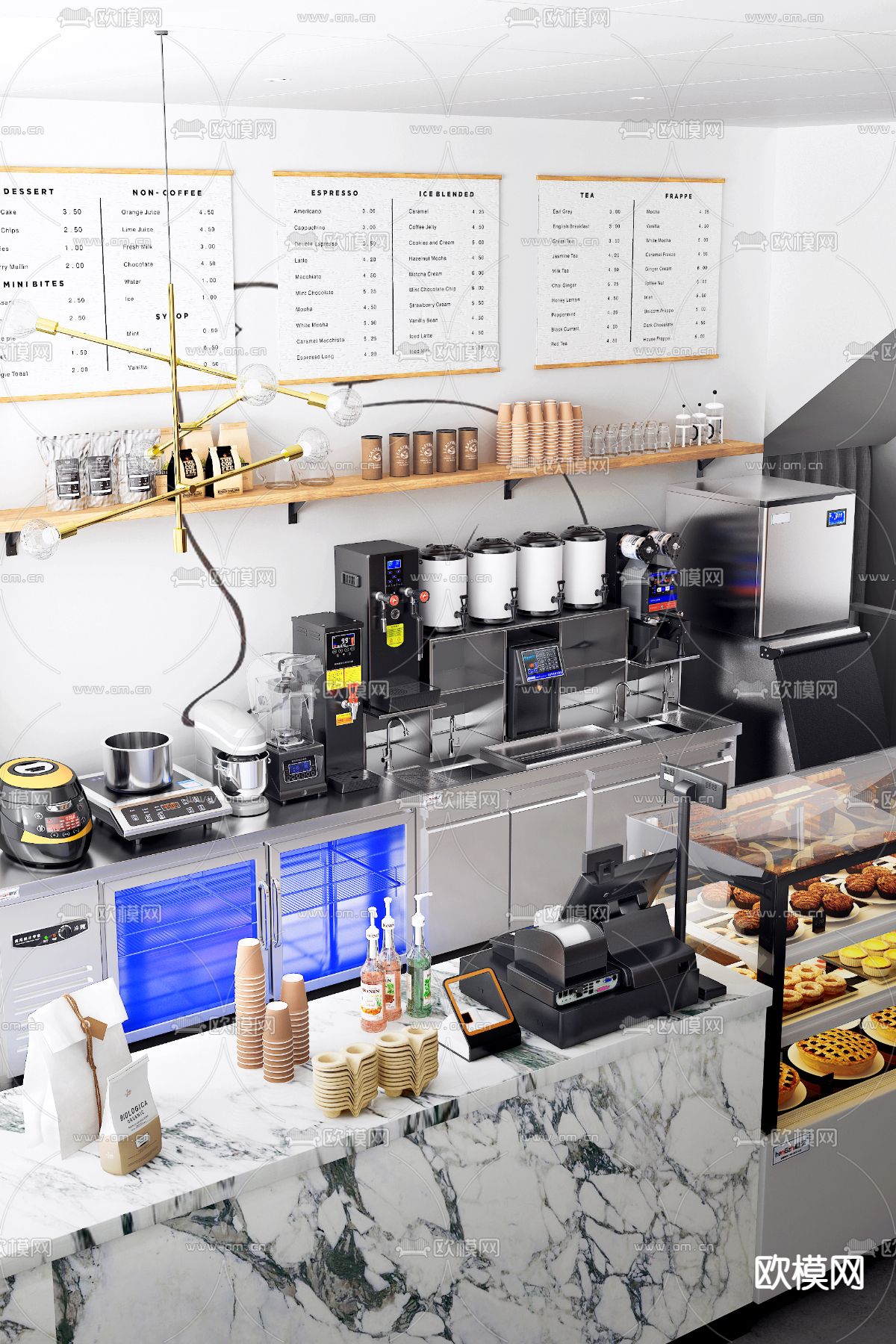 甜品店工作台 操作台3d模型下载