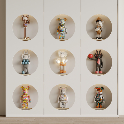  潮玩 公仔 卡通摆件 暴力熊su模型 