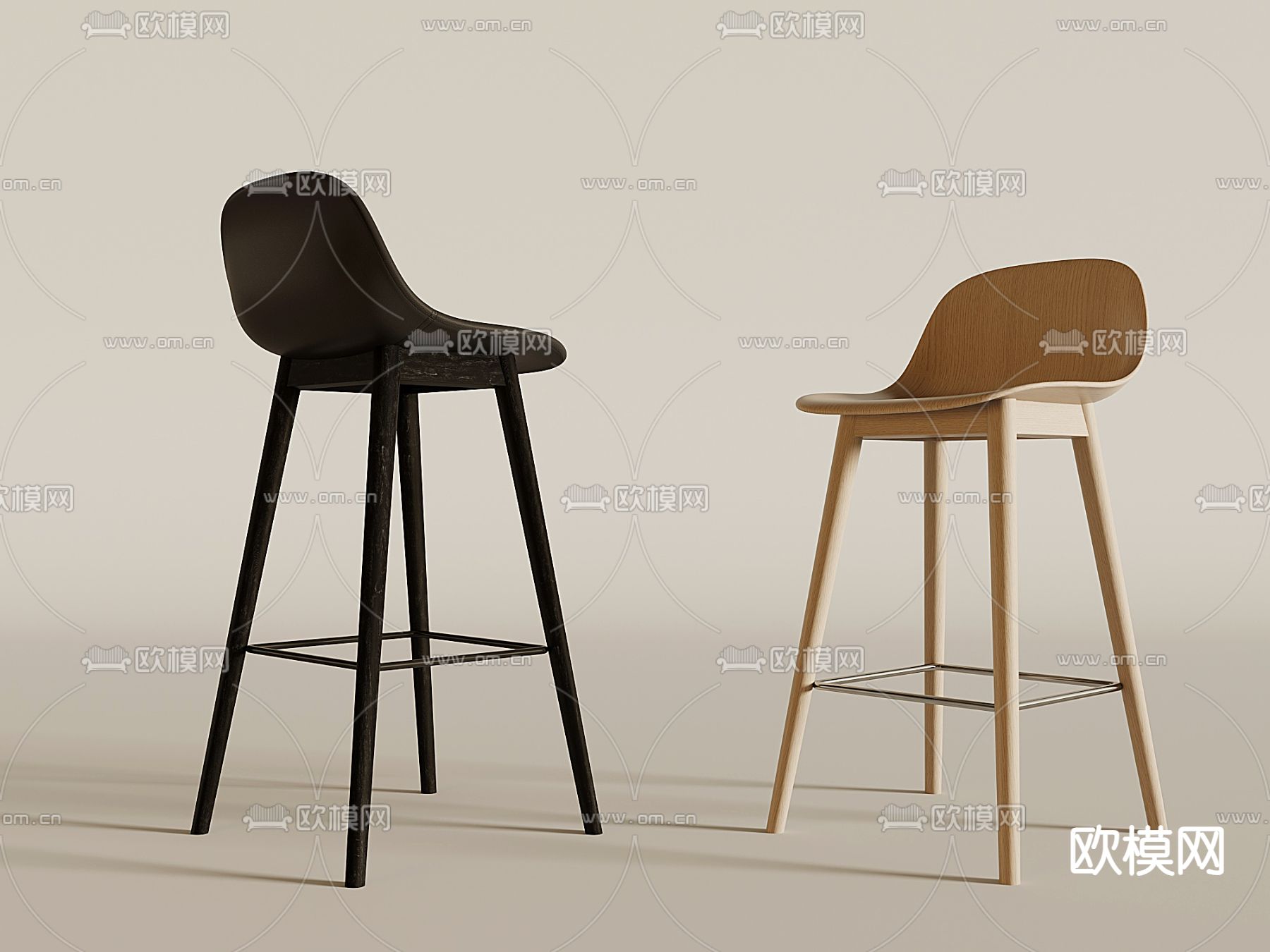 北欧吧椅 吧凳 高脚凳3d模型下载