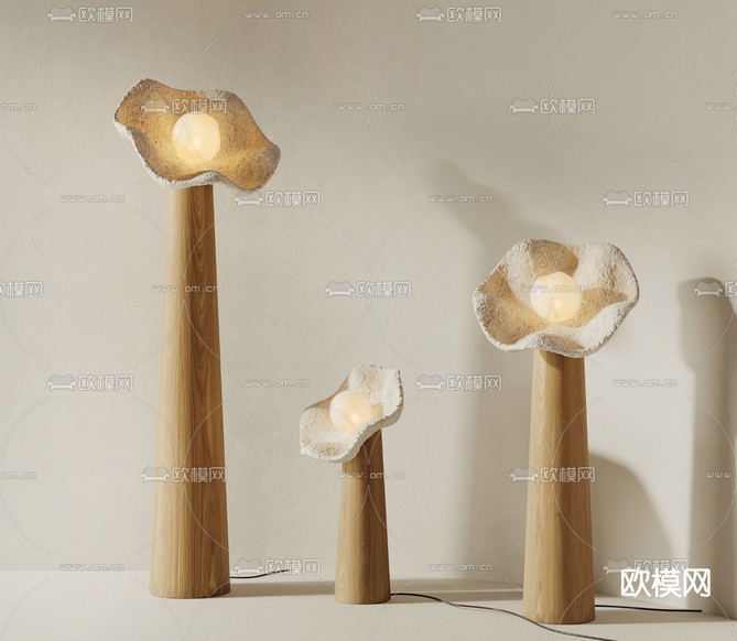 侘寂风落地灯3d模型下载