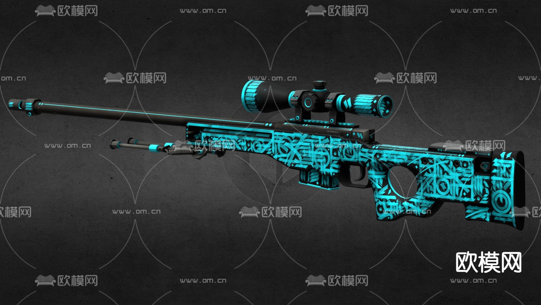 狙击枪su模型下载（渲染图2）