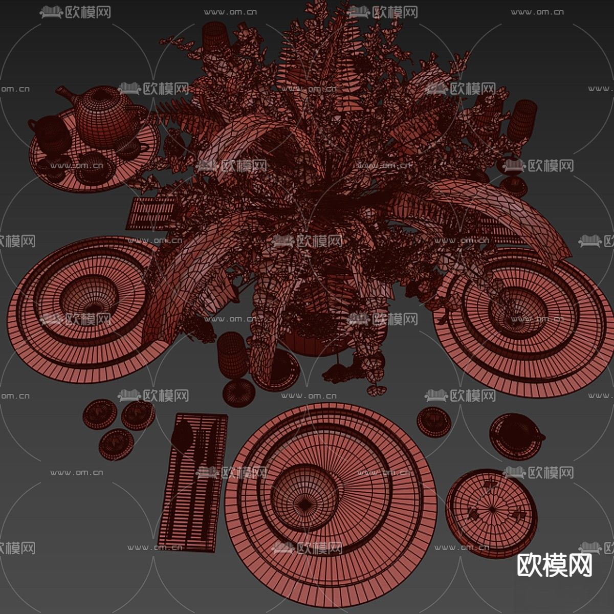 餐具 瓷器3d模型下载（渲染图6）