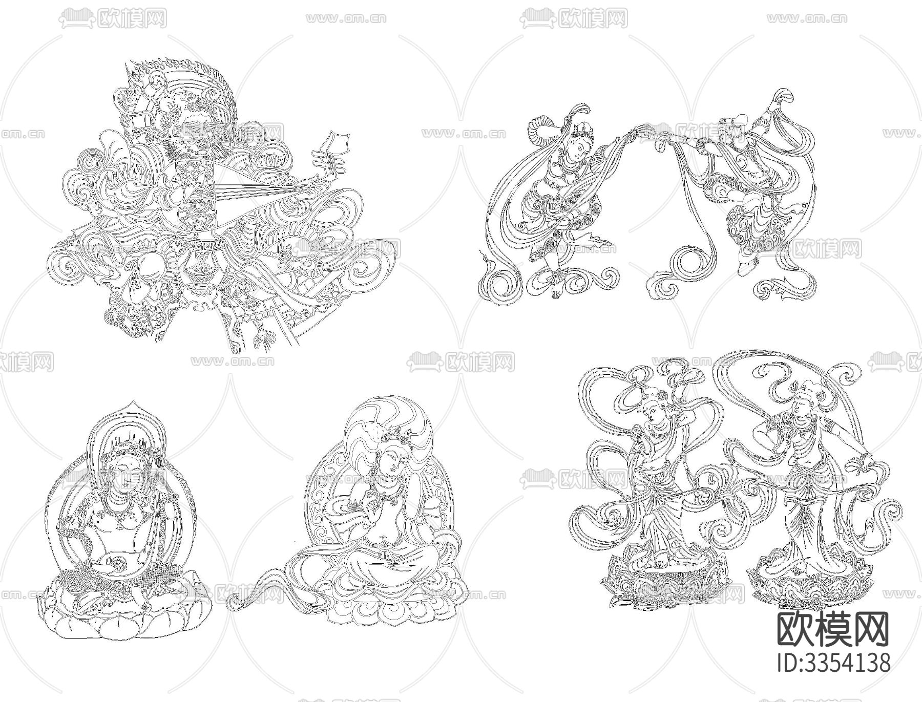 敦煌飞天CAD下载（渲染图3）