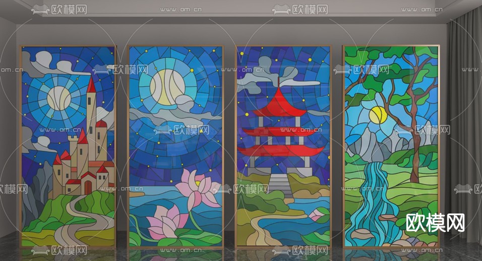 屏风 隔断3d模型下载