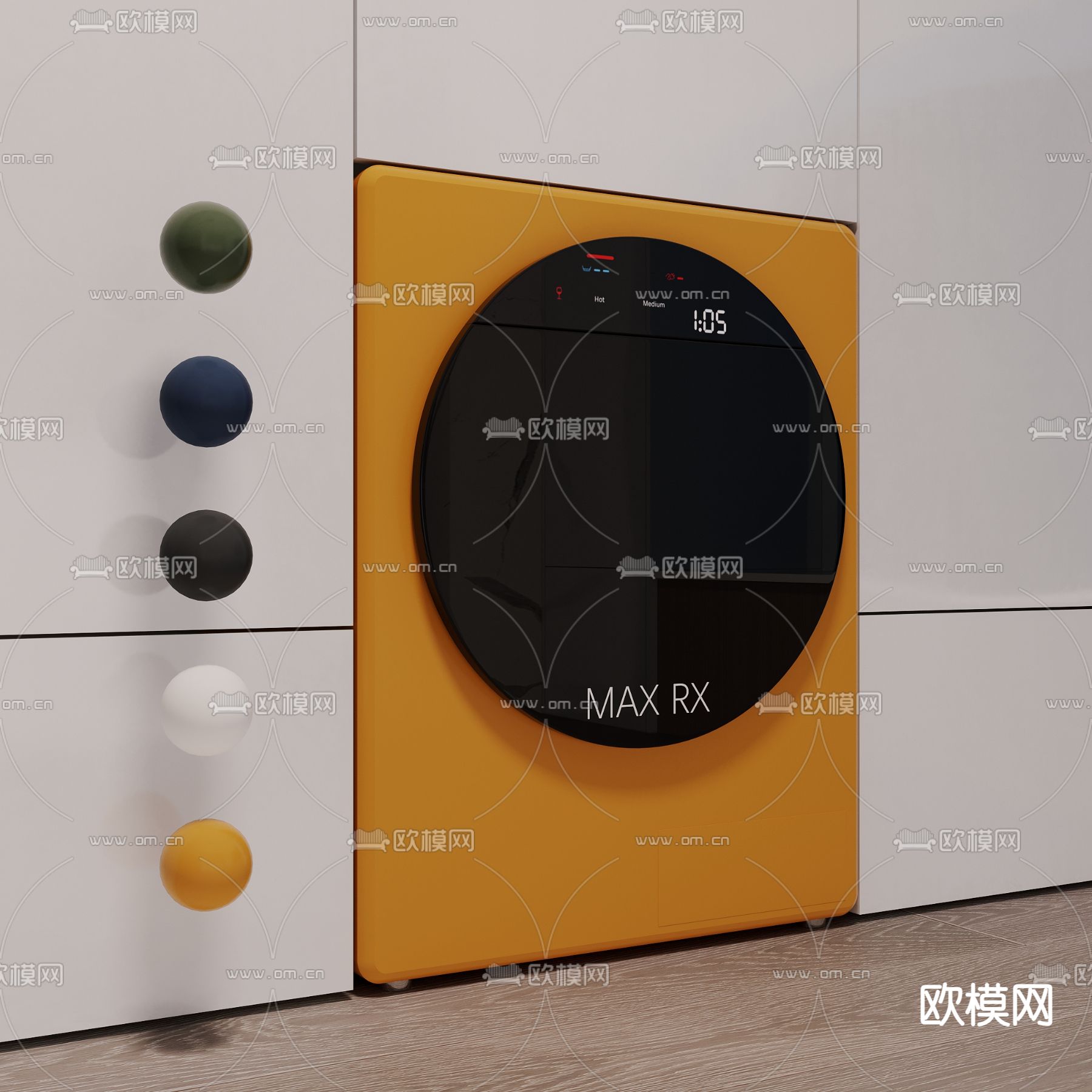 洗衣机 滚筒洗衣机3d模型下载