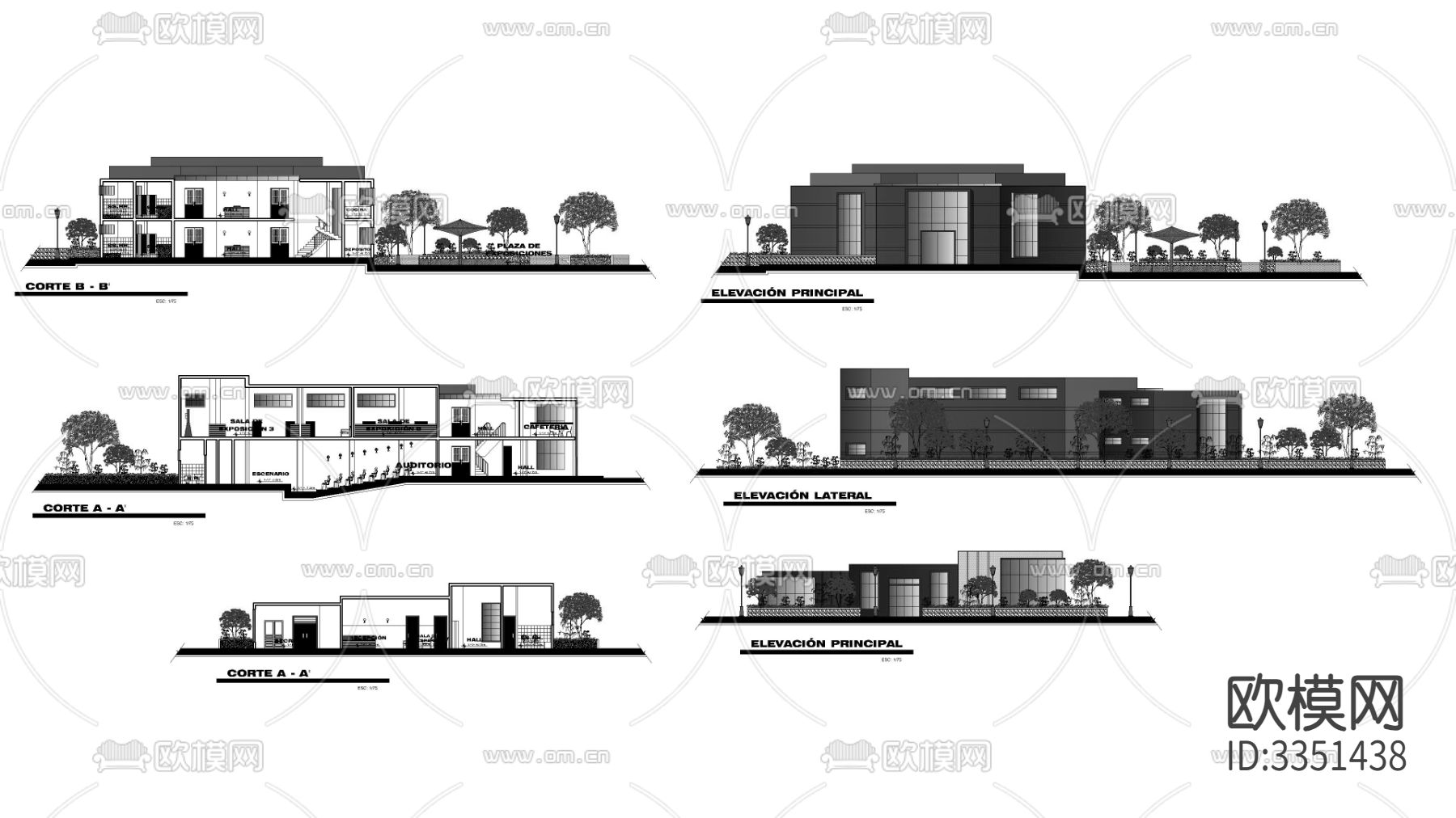 金融中心cad平面图下载（渲染图2）