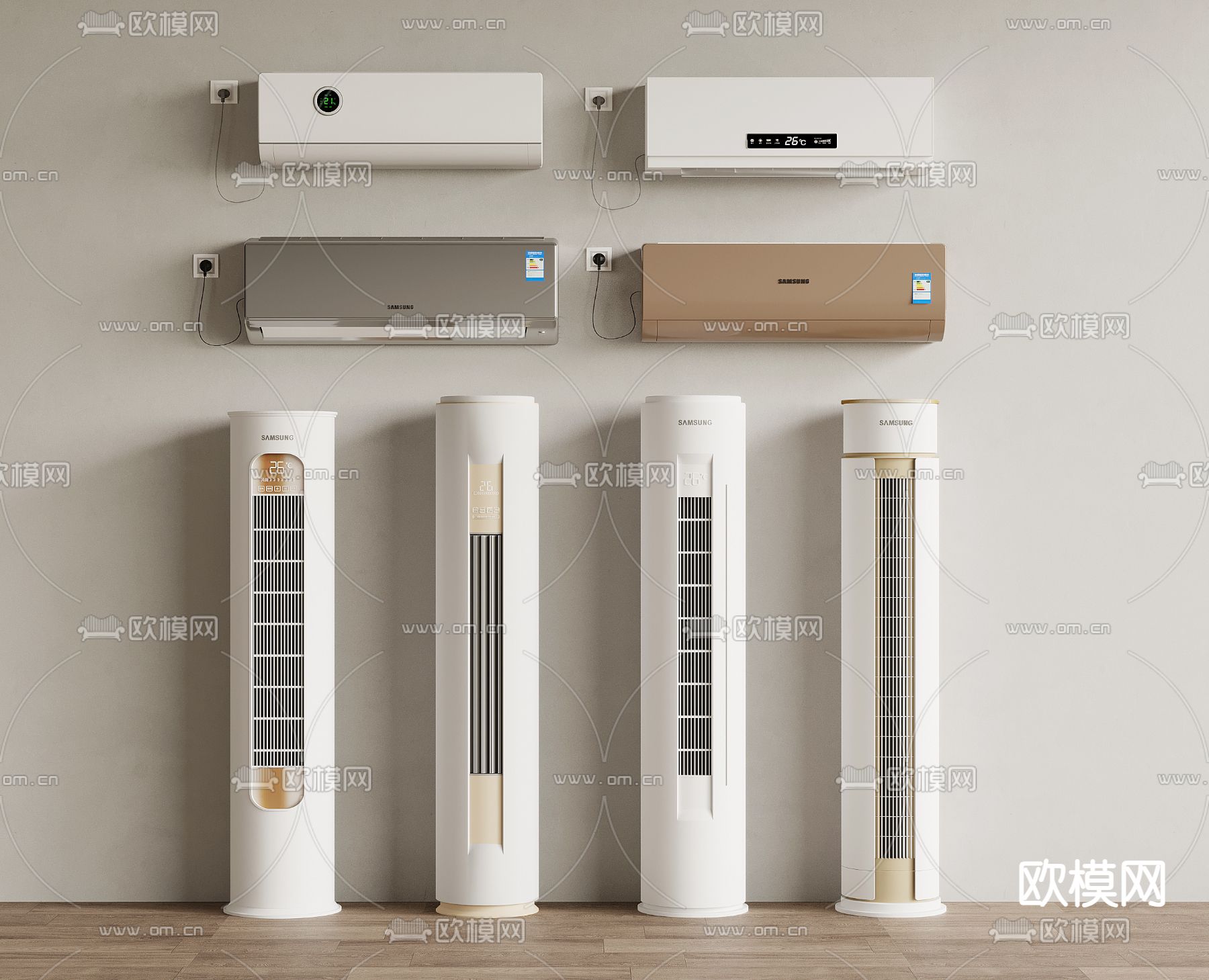 立式空调 壁挂空调3d模型下载