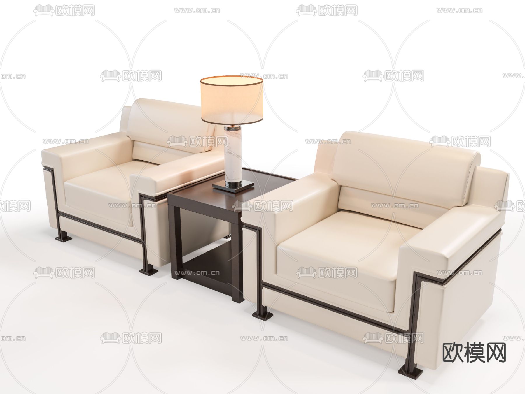 新中式休闲沙发 单人沙发3d模型下载