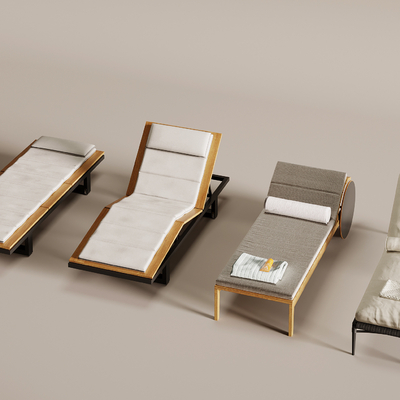  户外躺椅 沙滩椅su模型 