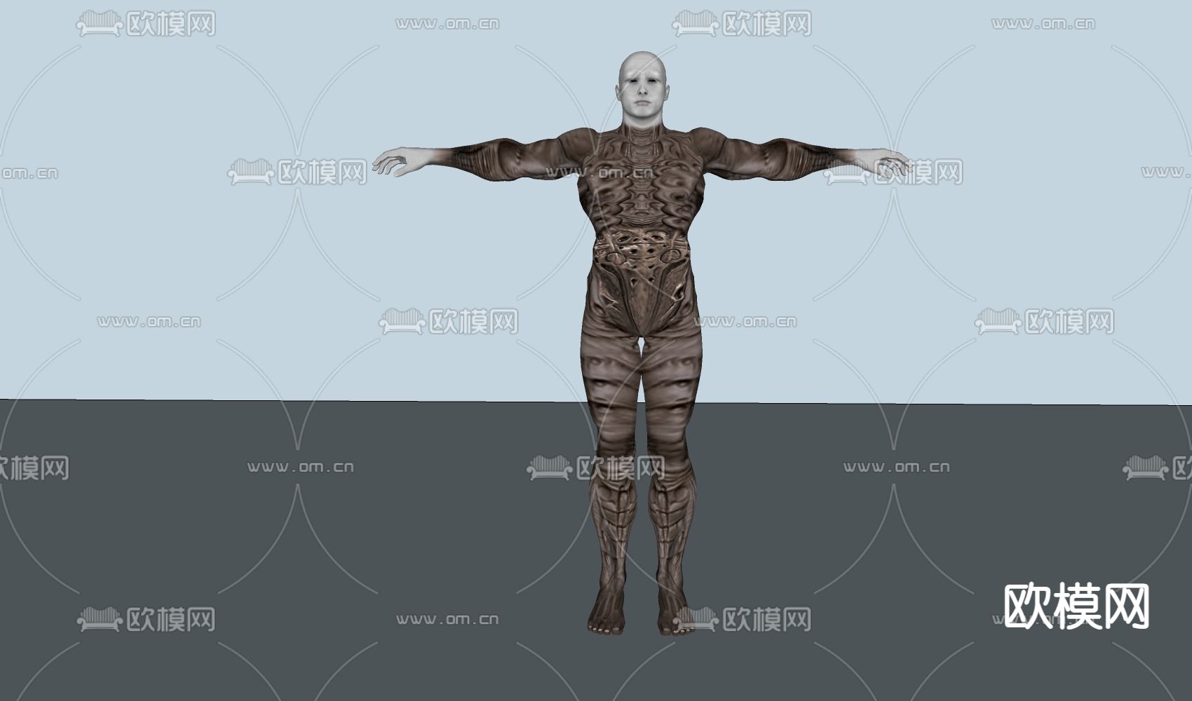 游戏人物su模型下载（渲染图1）