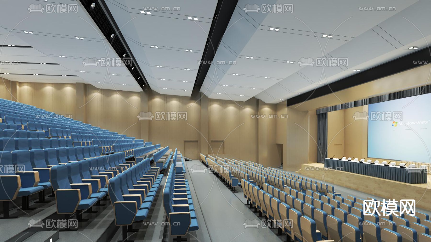 现代报告厅 会议厅3d模型下载