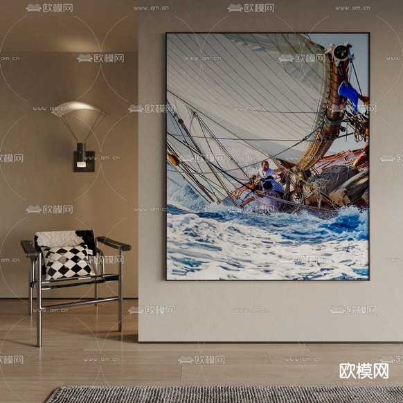 油画 风景画 装饰画3d模型下载