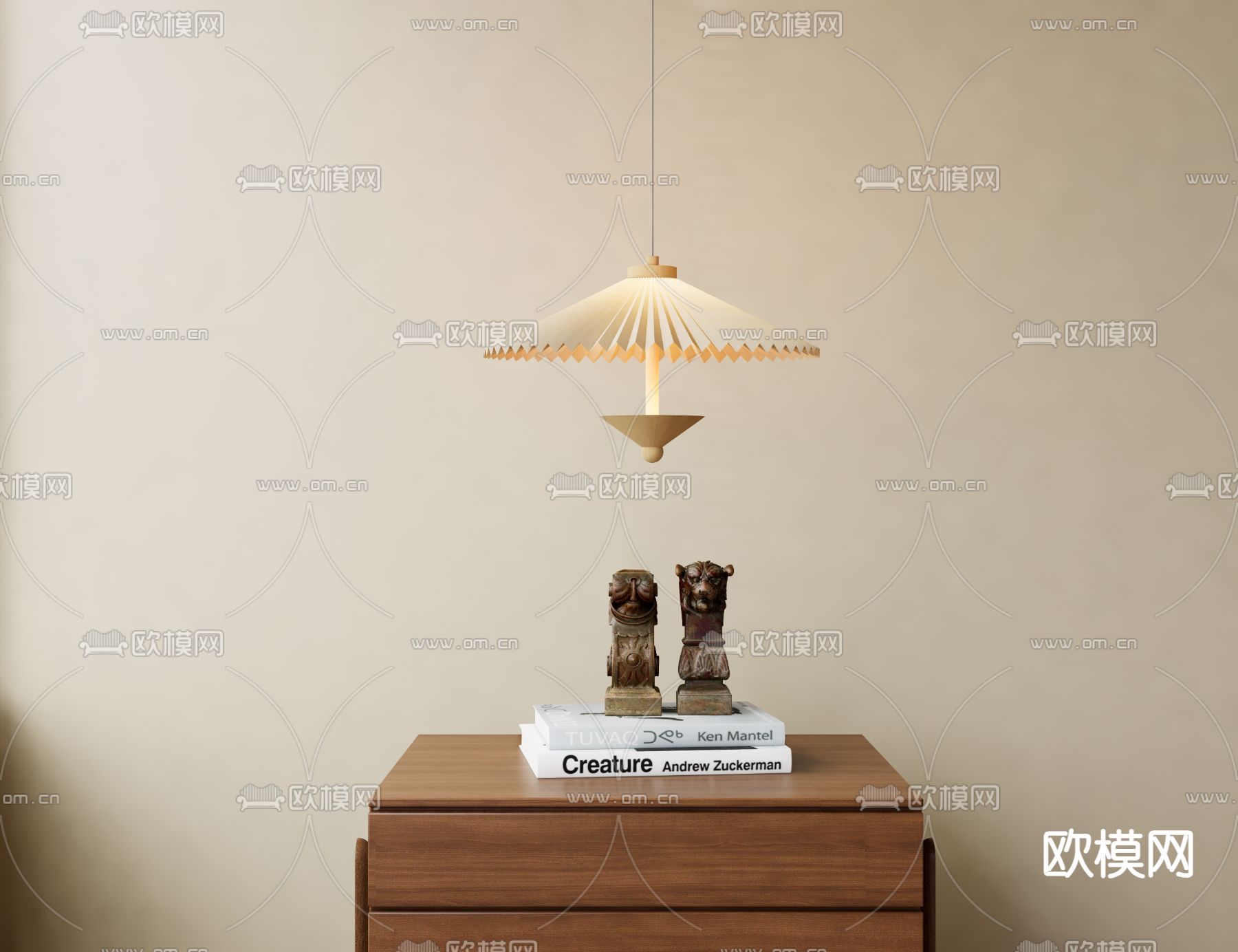 现代吊灯 床头小吊灯su模型下载（渲染图2）