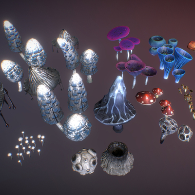  野生蘑菇 食用菌菇 蘑菇su模型 