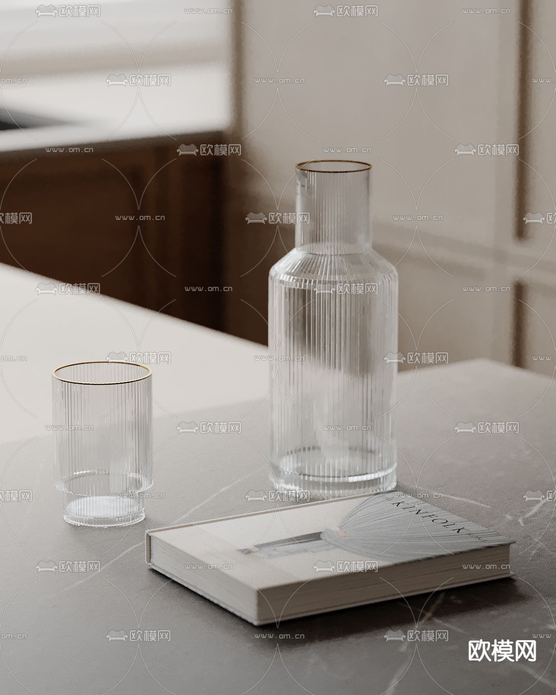 水杯 茶具su模型下载（渲染图2）