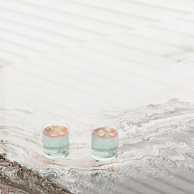  水杯 冰块 饮料杯 茶水su模型 