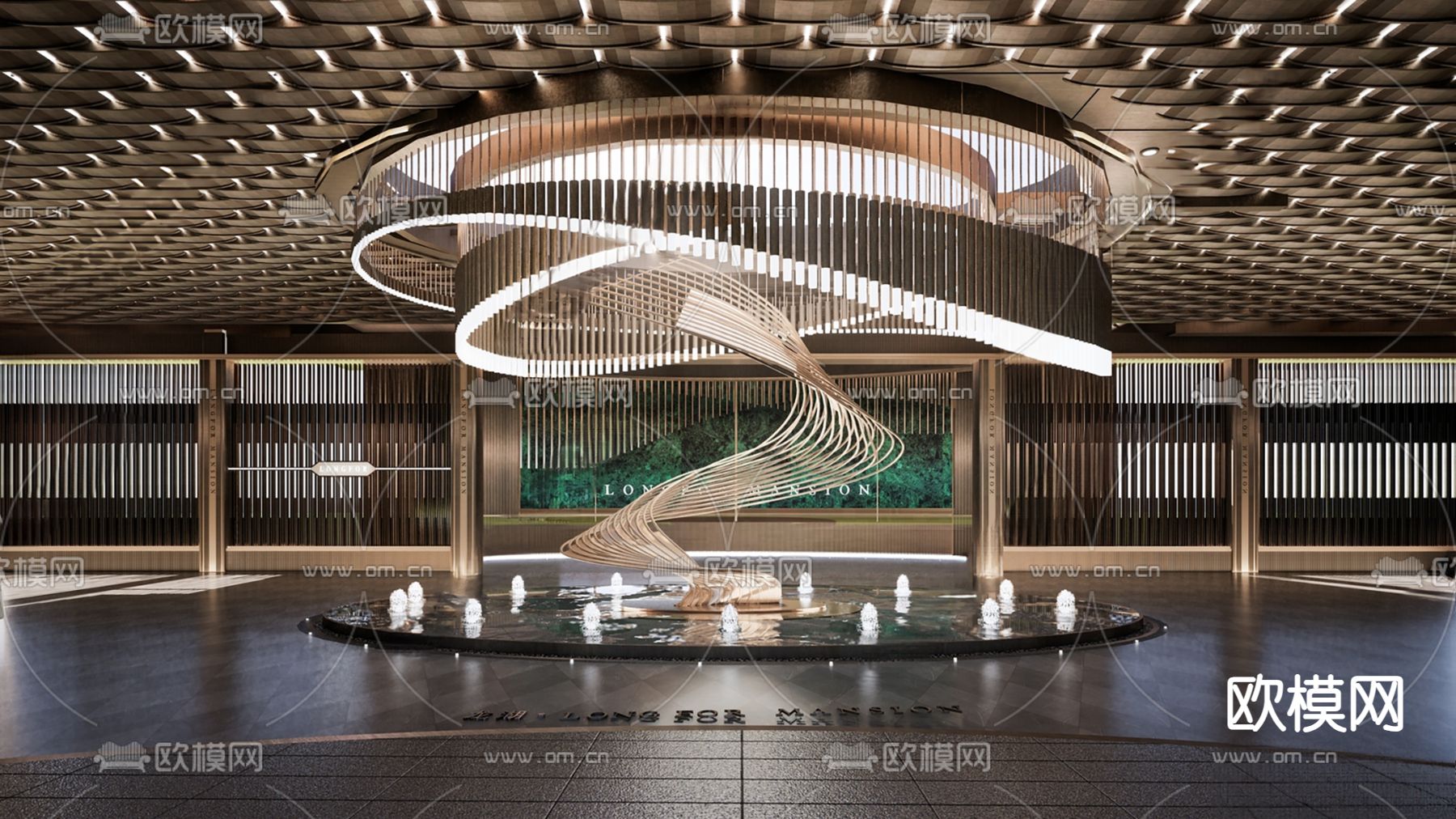 酒店大堂su模型下载（渲染图3）