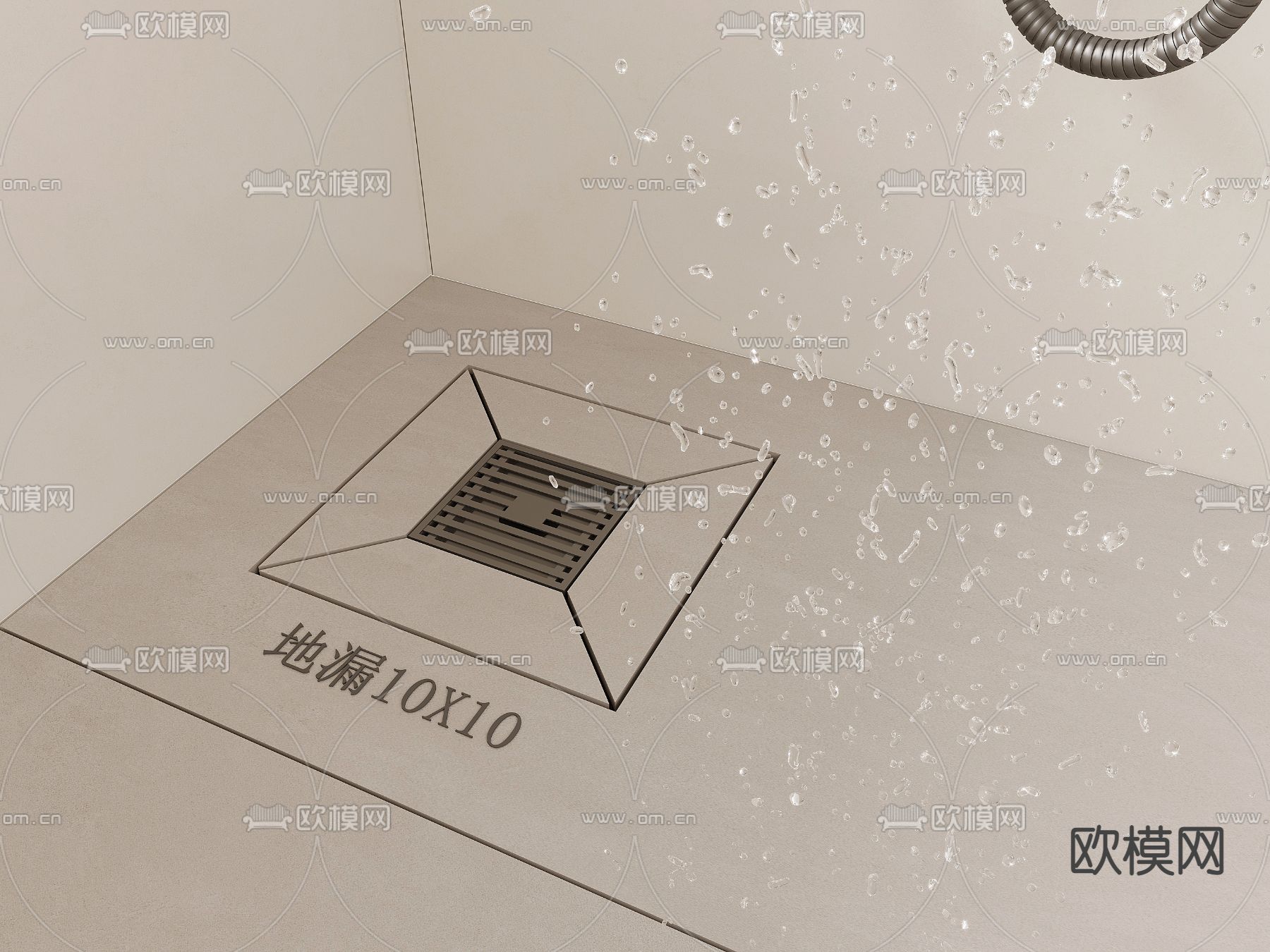 淋浴间 地漏3d模型下载