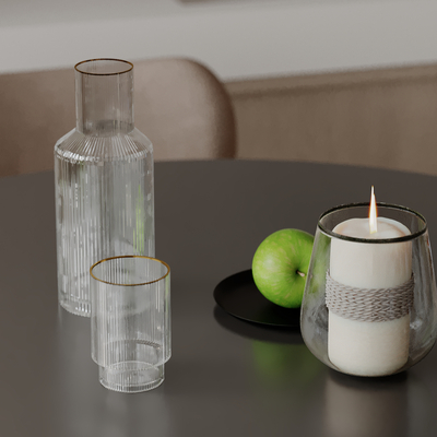  水杯 马克杯 茶杯 蜡烛 酒杯酒瓶su模型 