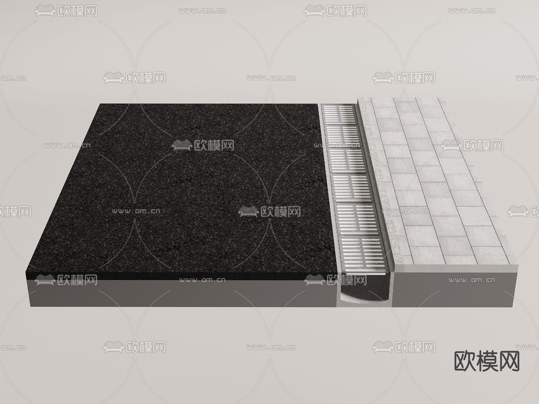 公路排水沟3d模型下载