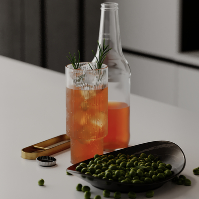  饮料杯 酒瓶 厨房用具 冰块 饮料su模型 