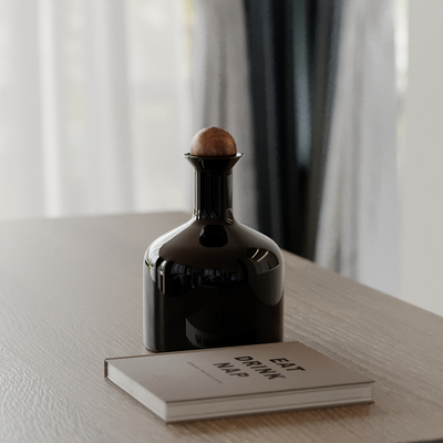  书本 酒瓶su模型 