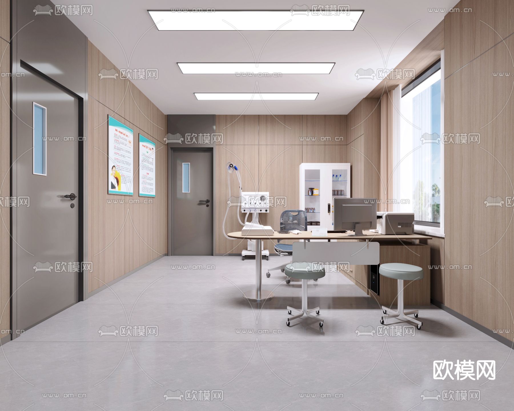 医院诊室3d模型下载