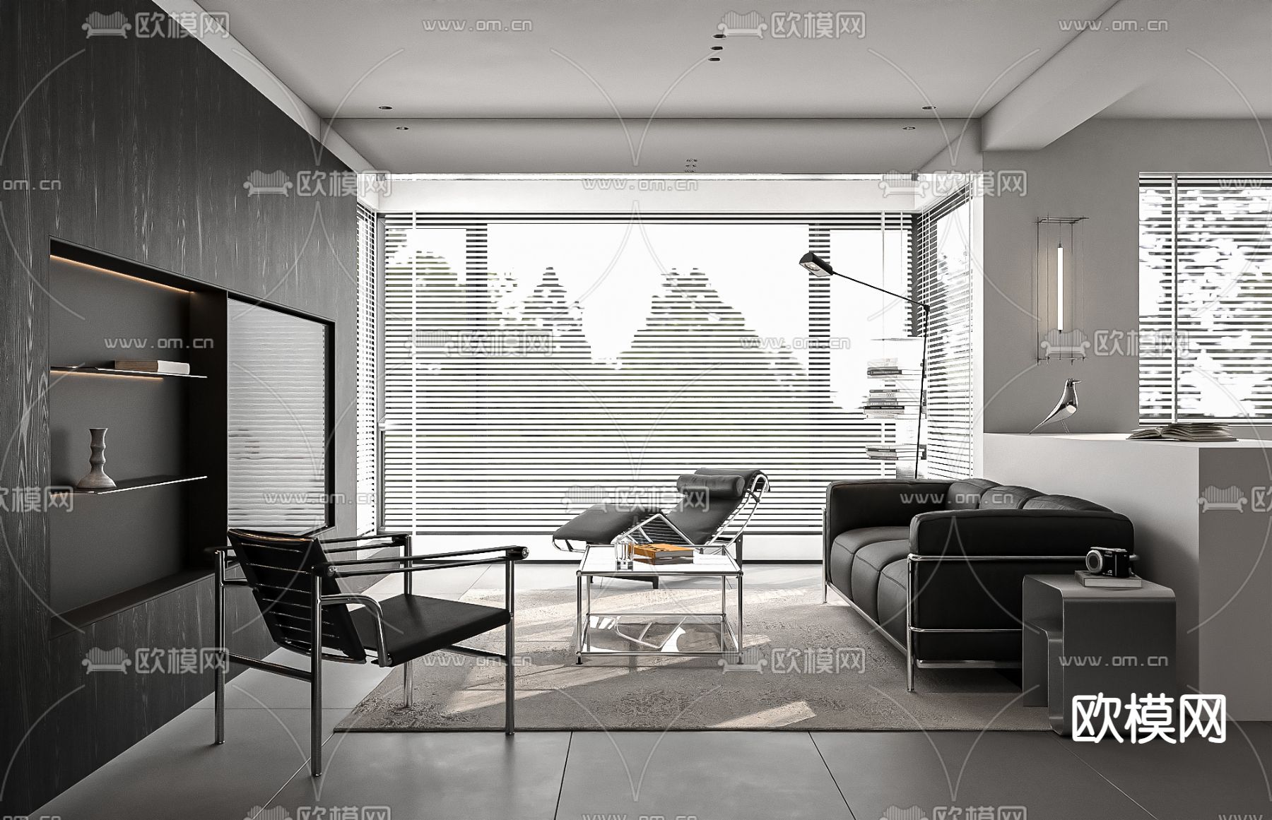 高级灰客餐厅su模型下载（渲染图9）