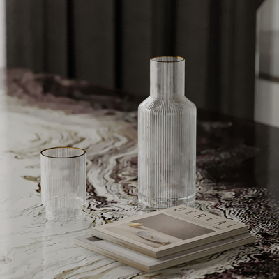  水杯 水壶 书本 饮料su模型 