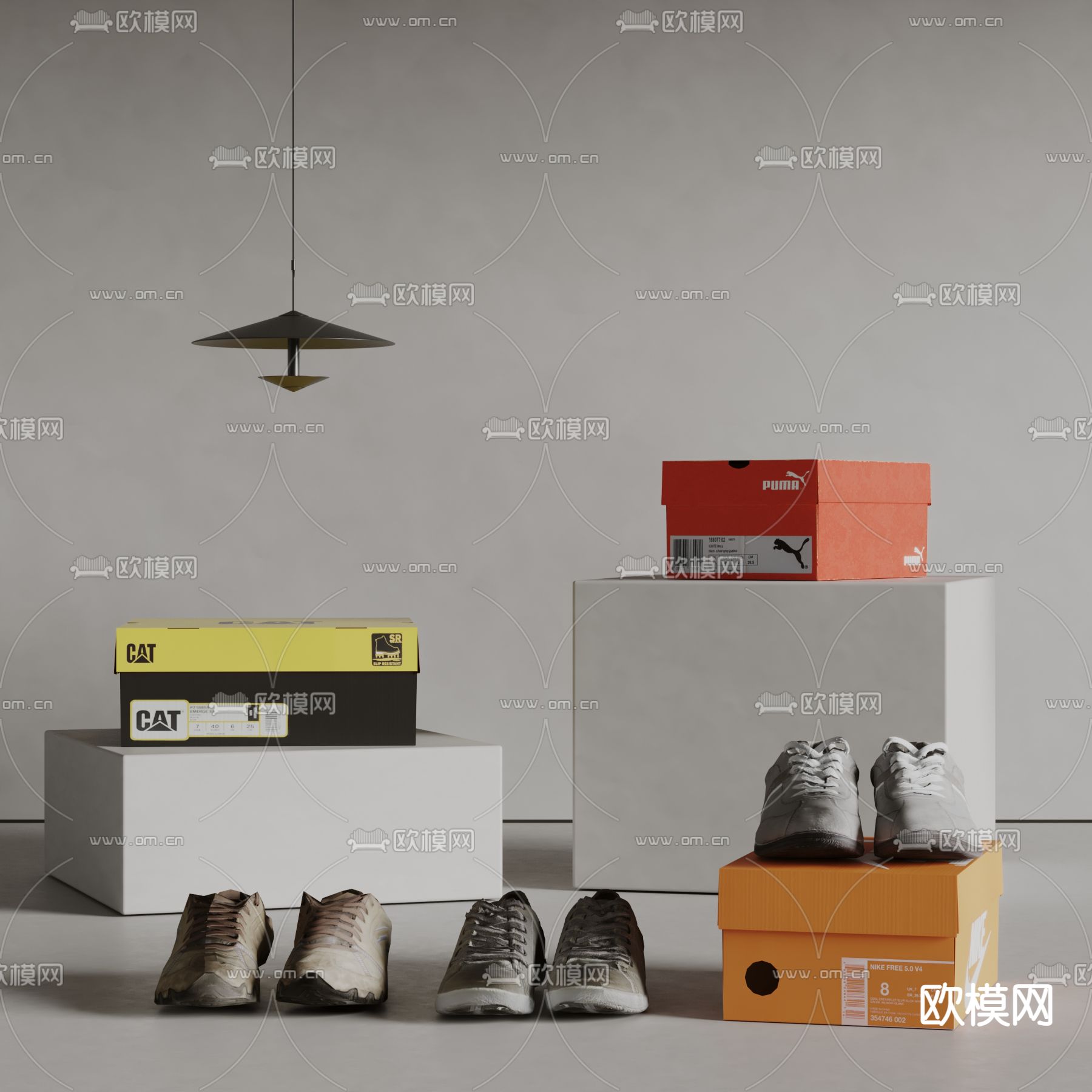 Arflex鞋子 鞋盒su模型下载（渲染图2）