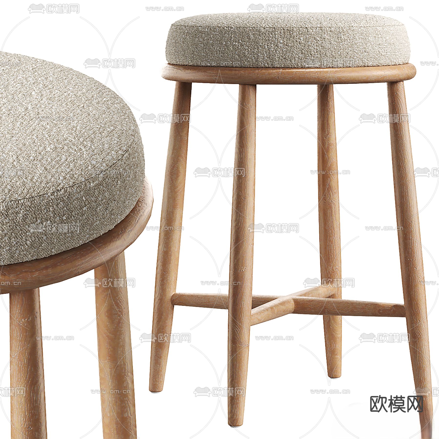 Hobbs 吧椅 吧凳 高脚凳3d模型下载（渲染图2）