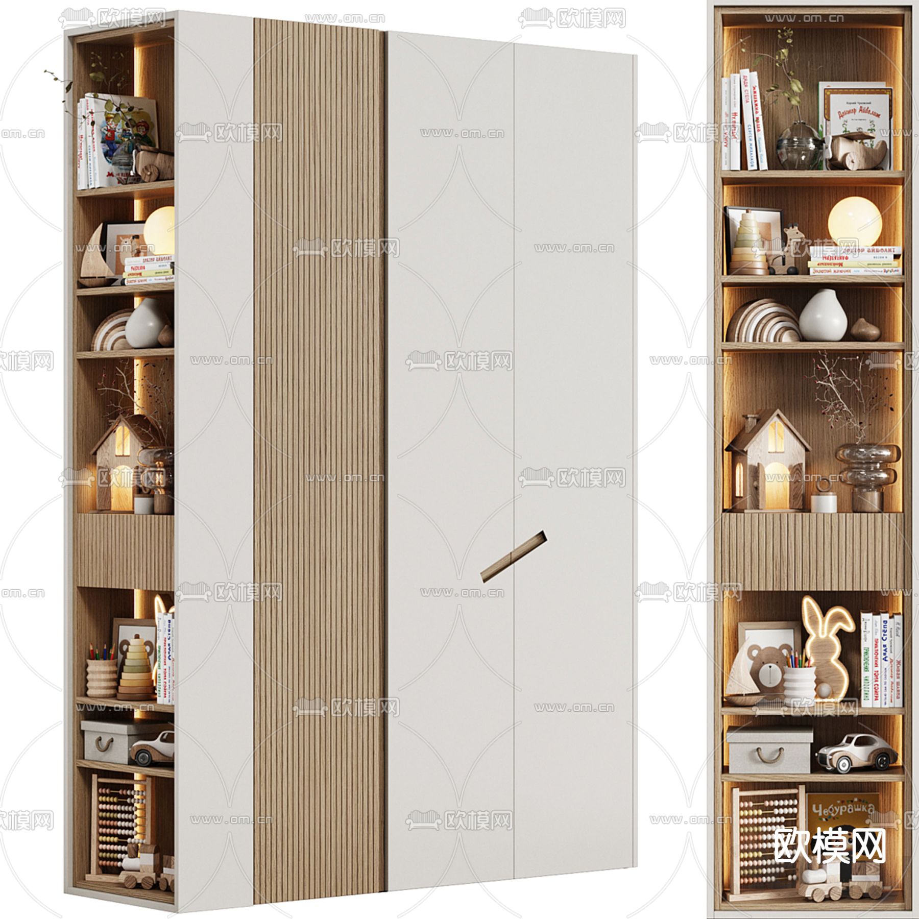 儿童玩具柜 收藏柜3d模型下载（渲染图2）