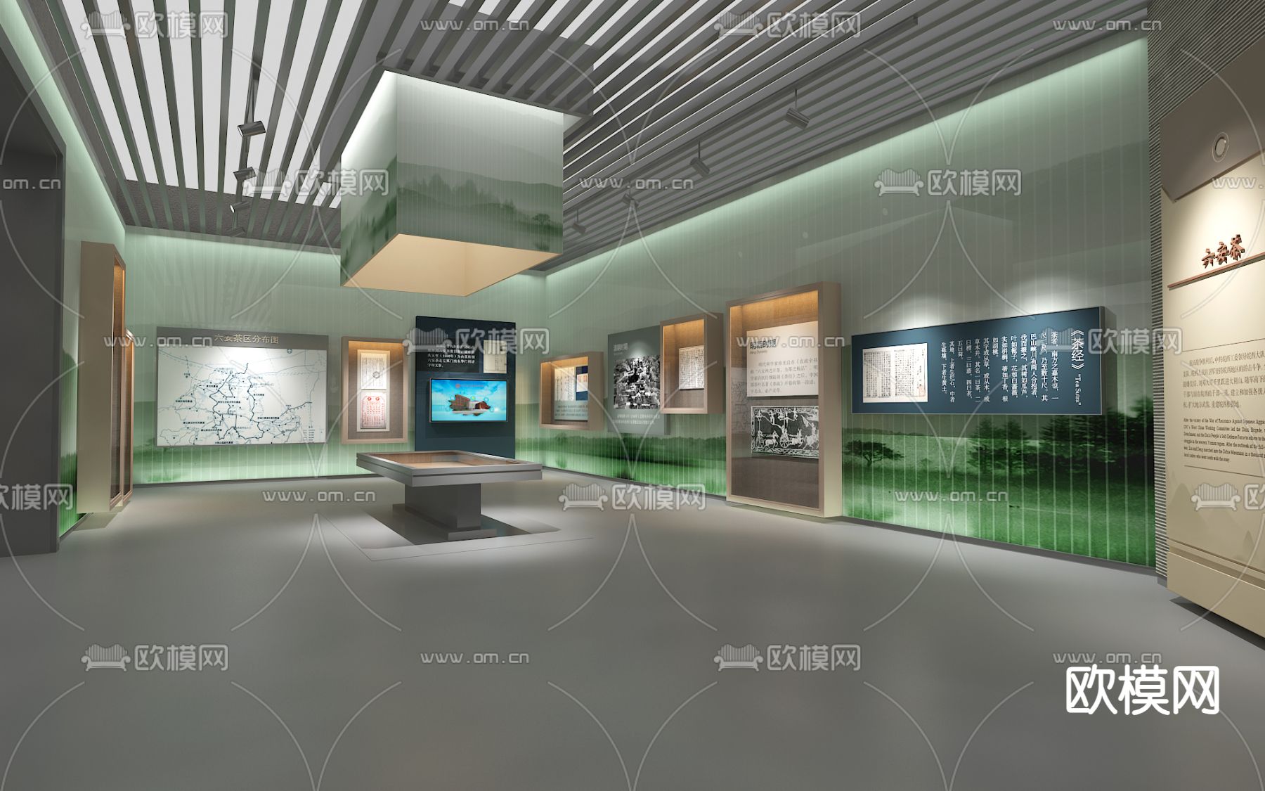 新中式 历史博物馆su模型下载（渲染图3）