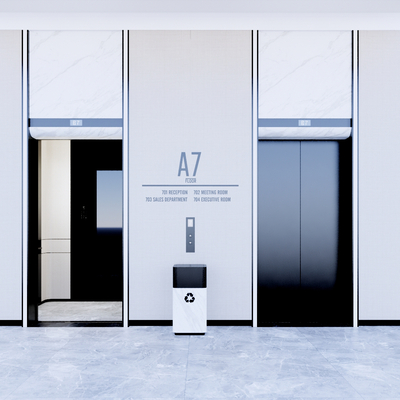  电梯 电梯间su模型 