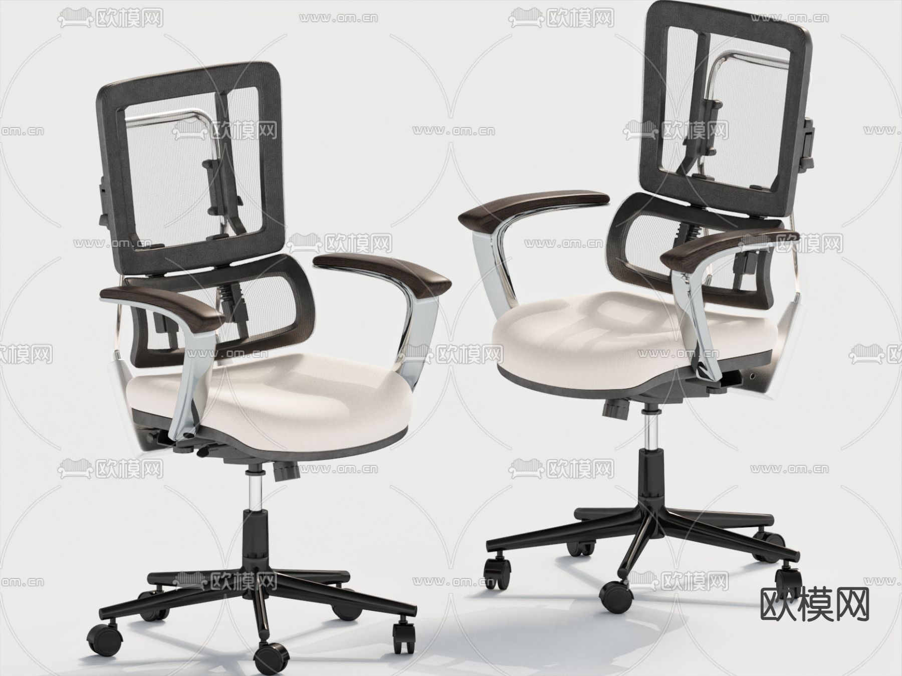 办公椅 电脑椅 人体工学椅su模型下载（渲染图2）
