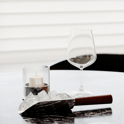  蜡烛 酒杯 冰块su模型 