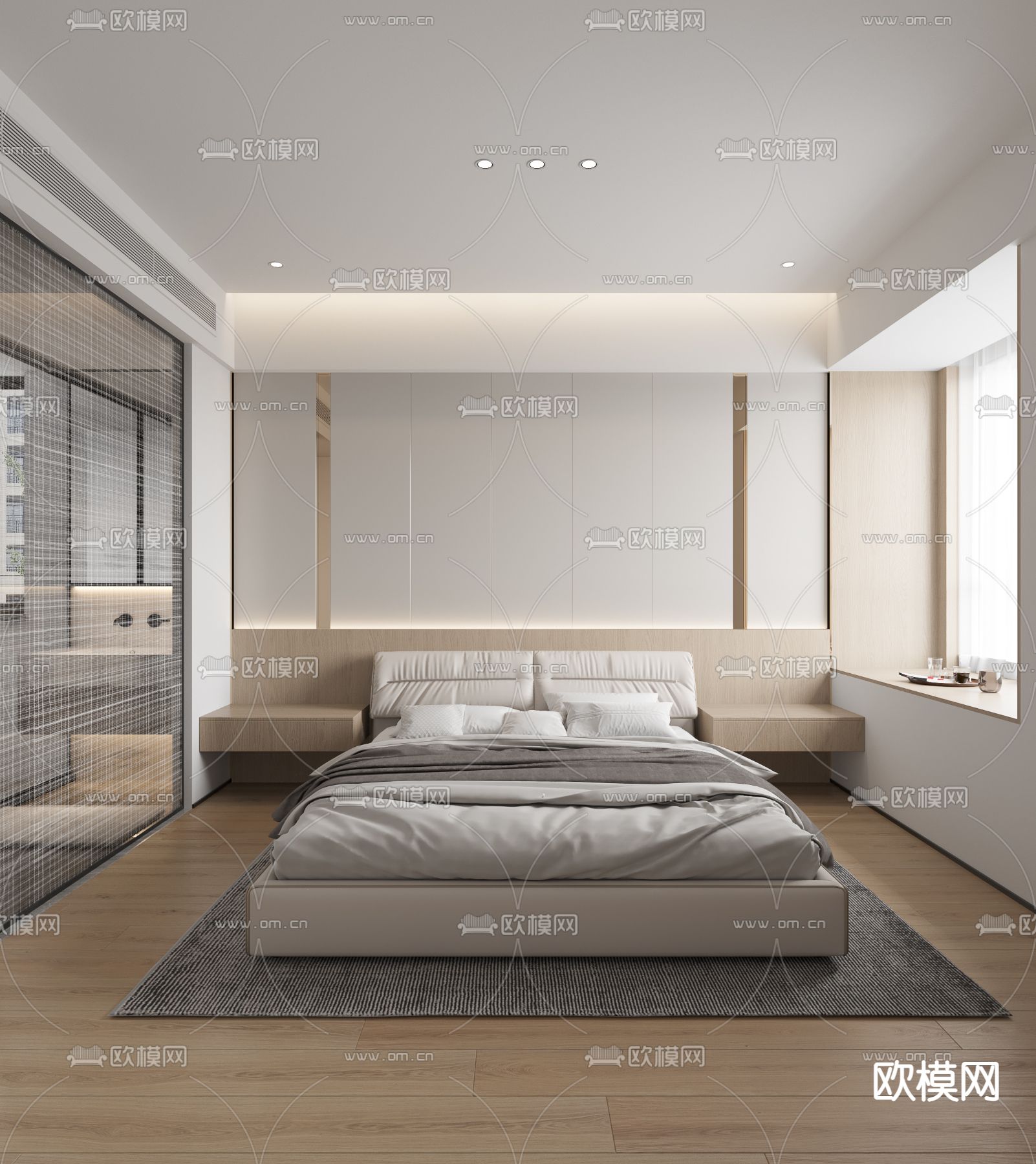 现代卧室 主卧3d模型下载