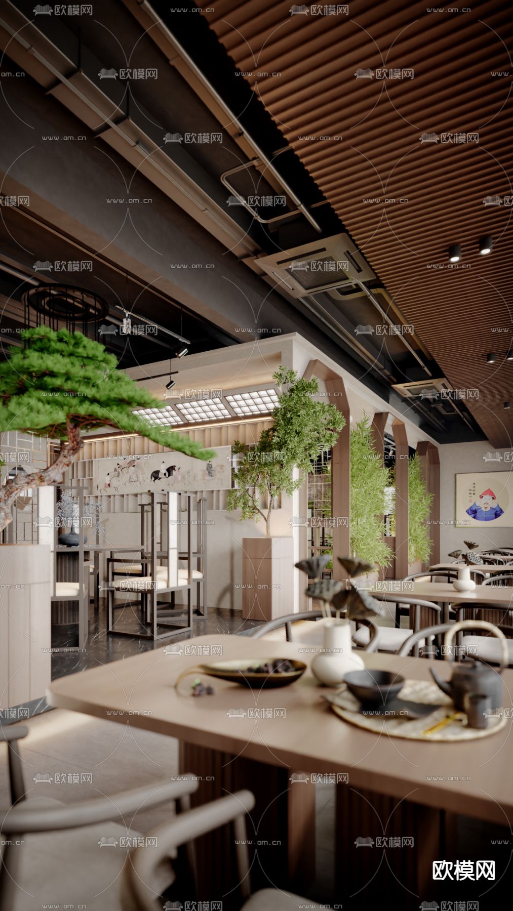 中餐厅3d模型下载