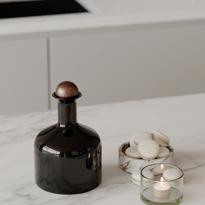  甜点 酒杯 酒瓶su模型 