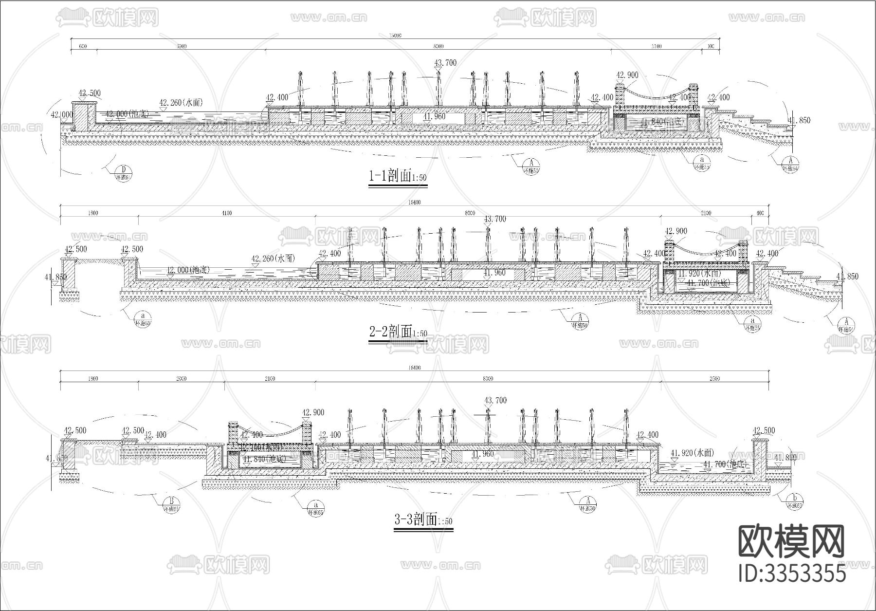 旱喷广场cad施工图下载（渲染图7）