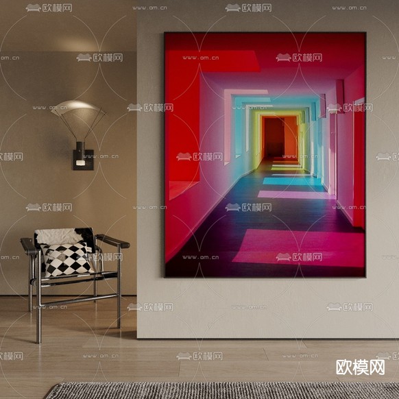光影画 艺术画 装饰画3d模型下载