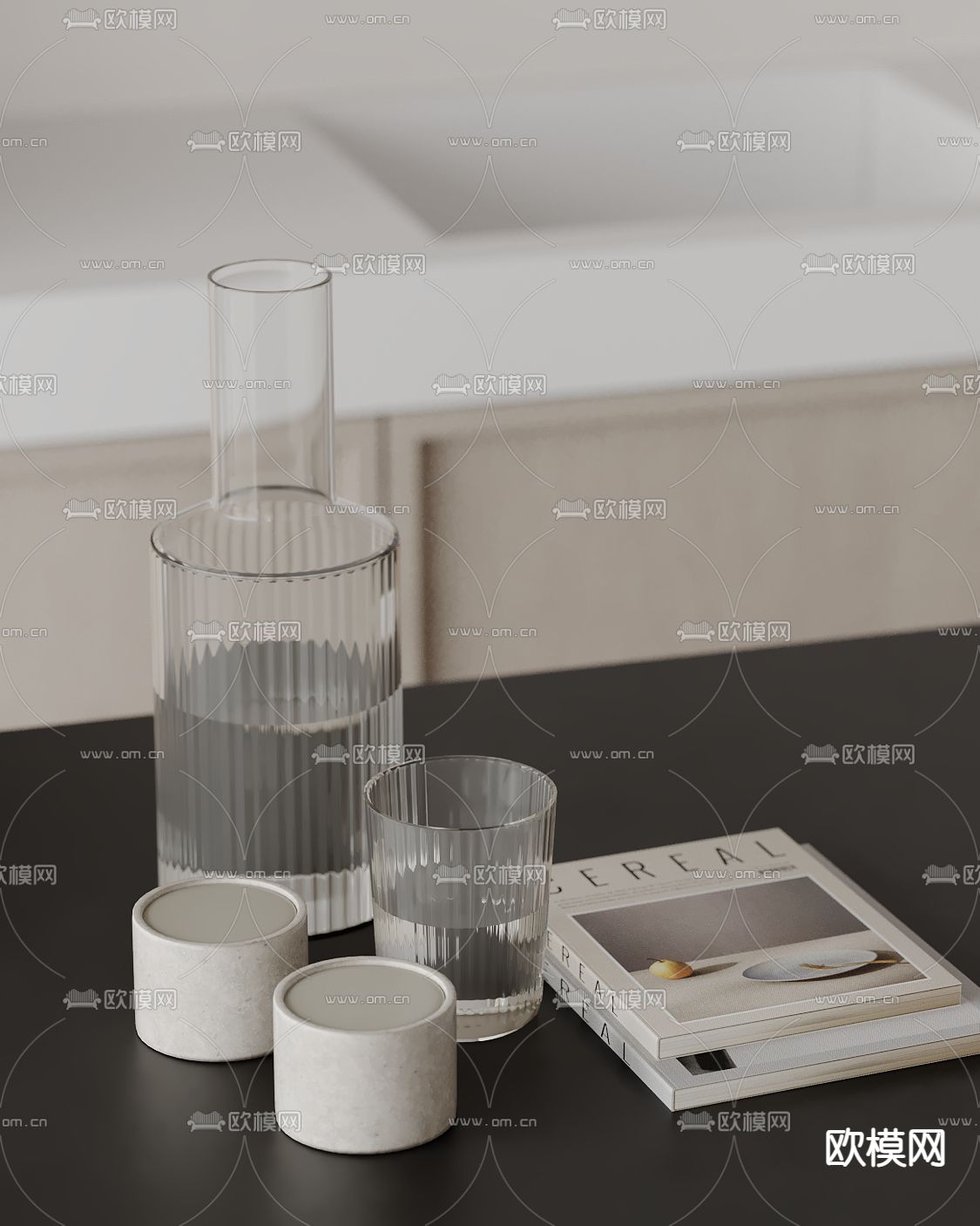 餐具 水杯 玻璃瓶3d模型下载