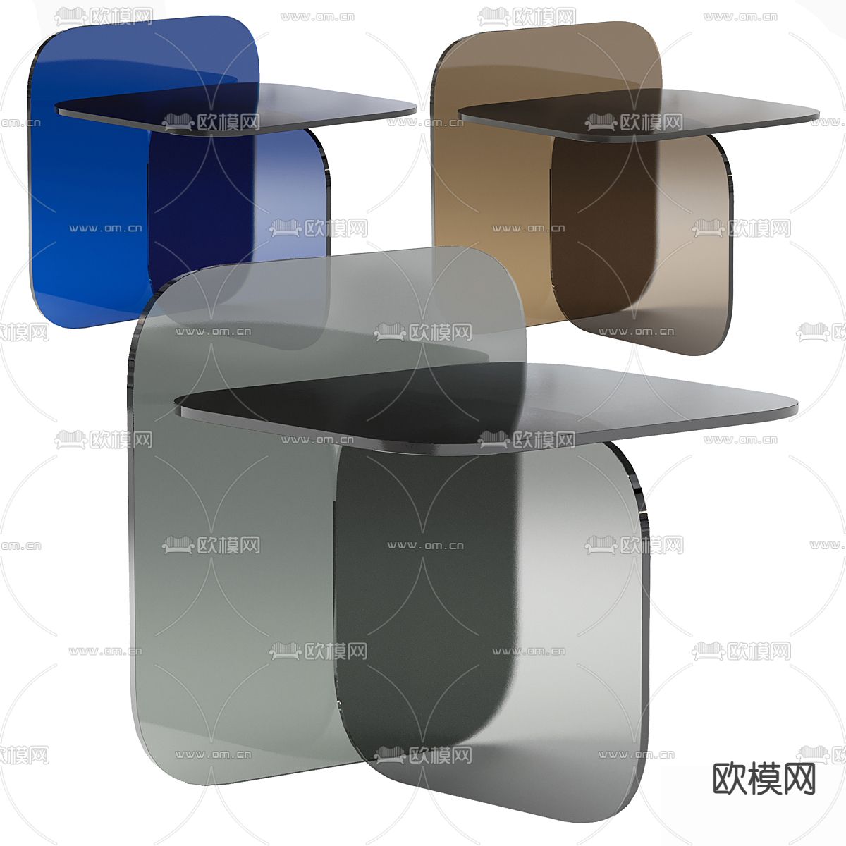 亚克力边几 角几su模型下载（渲染图2）