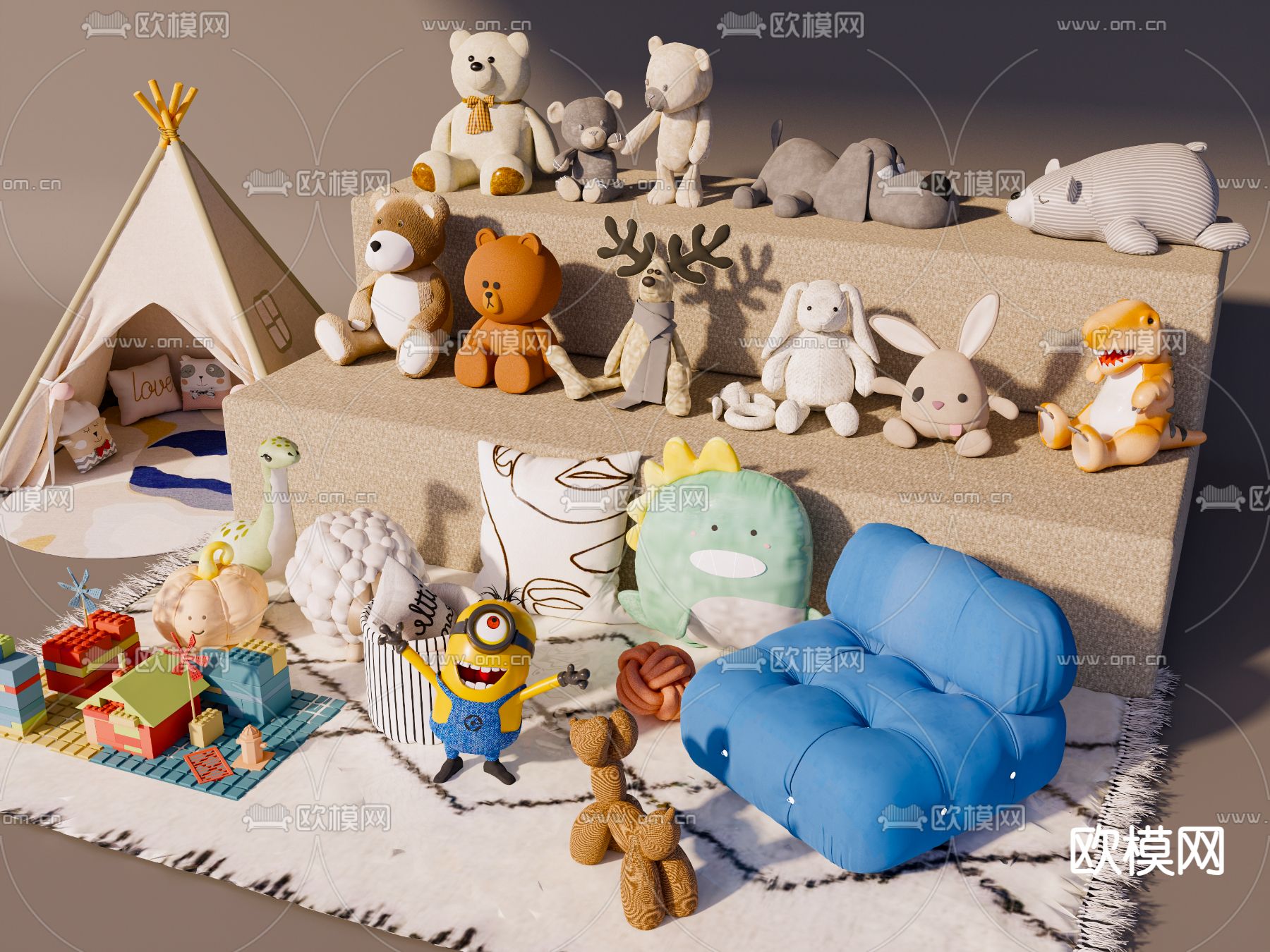 毛绒玩偶 玩具 公仔su模型下载（渲染图1）