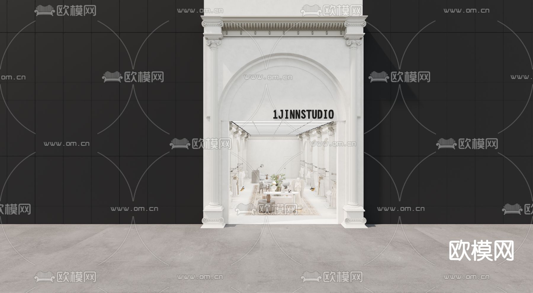 欧式服装店su模型下载（渲染图3）