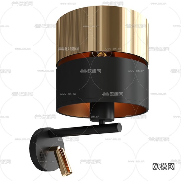 轻奢金属壁灯 艺术壁灯su模型下载(渲染图2)